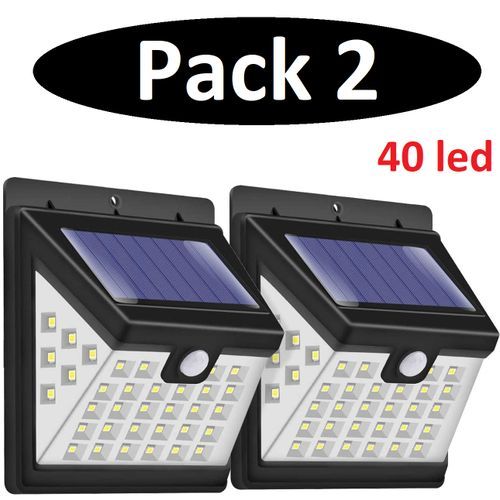 Pack de 2 Lampes LED Solaire avec détecteur de mouvement